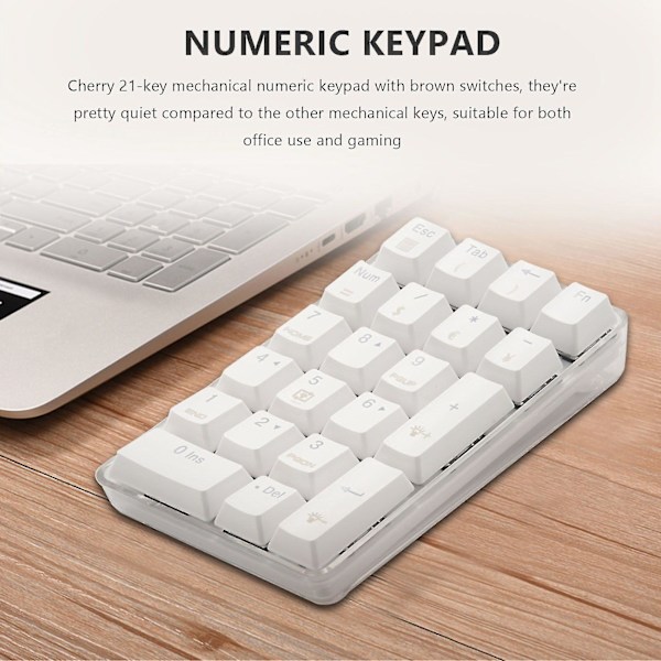 21 Bakbelyst Mekanisk Numerisk Tastatur Numpad Med Cherry Ses For Desktop Pc
