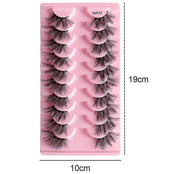 Natural Half Lashes Short Wispy Faux Mink Lashes Fake Eyelashes 10 Pairs