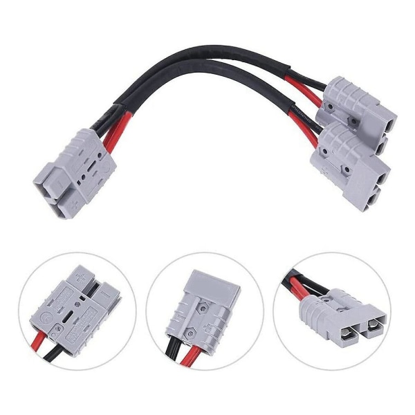 50a For Anderson Plug Connector Dobbelt Y-Adapter Batteristrømforbindelse Gaffeltruck Strømforbindelse Med 6mm Bilkabel