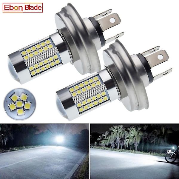 Moottoripyörän P45t R2 66smd LED-ajovalon lamppu korkea/matala säde skootterille mopedille valkoinen 6000k 6v 12v moottoripyörän etuvalolamppu