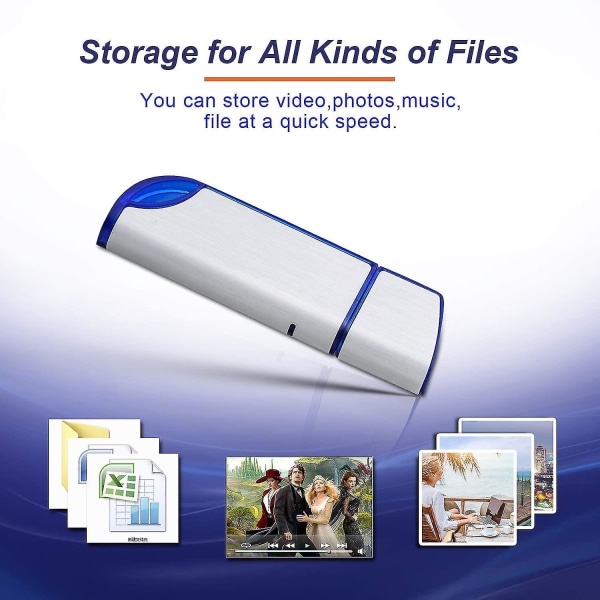 32 GB Fat32-formaterad USB 2.0-flash-enhet för spelinspelningskort/kassettspelare/dator/bärbar dator/externa datalagringsenheter med indikatorlampa