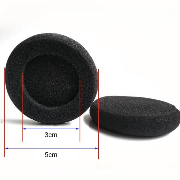 2 Par 5cm Myke Hodetelefoner Skum Deksel Øreputer Puteerstatning For Sennheiser Px100/px100ii/px200/px80/pc131/koss Pp