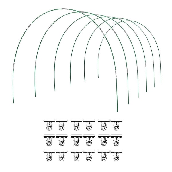 36 st Gröna Växthusbågar Odlingstunnel 6 Set med 8,5 fot Långa Trädgårdsbågar Kit, Rostfritt Fiberglas R