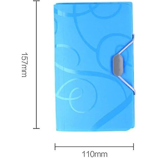 4 stk. mappe med 13 lommer, A6-dokumenter med faner og elastisk lukning ringorganisator/bl