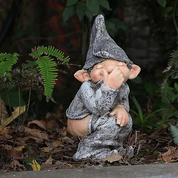 Dværg Statue, Fræk Sjov Udendørs Statue Resin Elf Have Statue Græs Dekoration, Dværg Have Skulptur og Statue Miniature Form til Havekunst Urinat