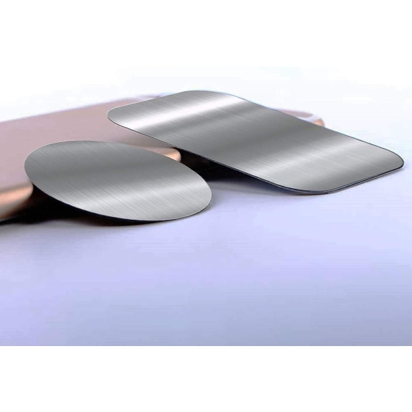 3m selvklæbende metalplade, 4 pakker Universal tynde metalplader Udskiftningstilbehørssæt til magnetisk biltelefonholder (2 runde og