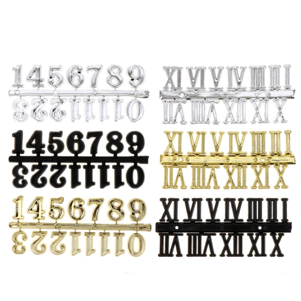 6 kpl kirjaimia tarroja digitaalisen kellon korjaussarja käsintehdyt kellonumerot kultaiset numerot kellot roomalaiset kirjaimet kellot seinäkellot