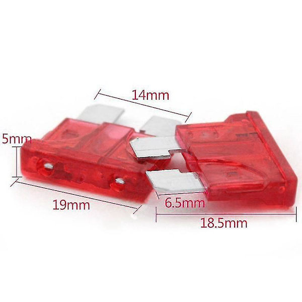 20 stk. 10A 10amp Medium Blade Sikring Bil/RV/båd/lastbil/motorcykel Ato/atc