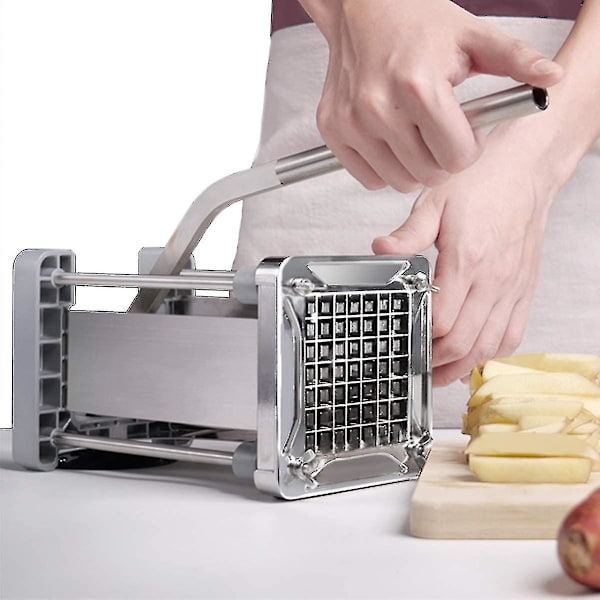 Pommes Frites Skærer, Professionel Kartoffelskærer i Rustfrit Stål med 1/2-tommer Klinge, Perfekt til Kartofler, Gulerødder, Agurker