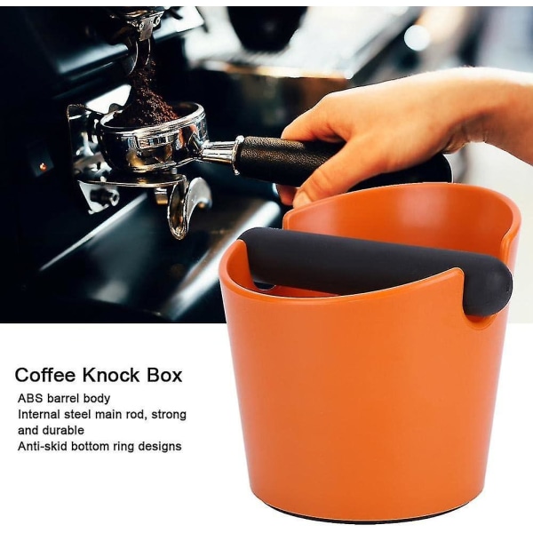 Kaffe Knock Box Espresso Grounds Bin Kaffe Sage Knock Box Kaffegrutbeholder Grind Bin Knock Out Box -d orange