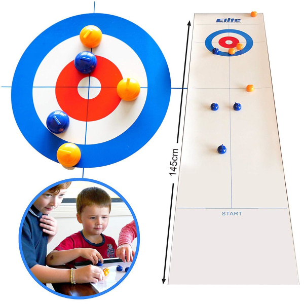 Mini bordscurlingspel, minibordscurlingbollar, set, familjespel curlingbrädspel med 8 bollar, bärbart curlingspel