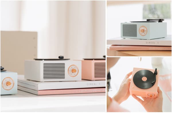 Mini langaton monitoiminen Bluetooth-levysoitin (pinkki)