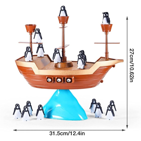 Pirate Ship Balance Game | Penguin Boat Stacking Game, Innovativ Balance Barneleke Piratbåtlekebordspill for barn