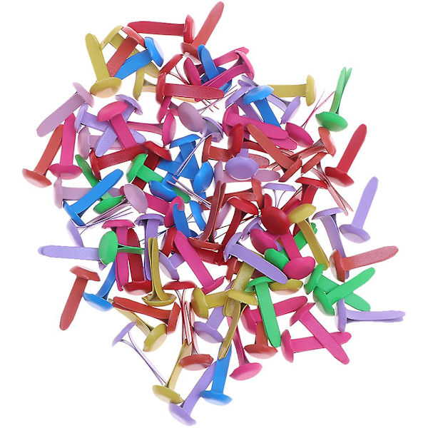 300 st Multifärgade Splitt Stift Metall Brad Fästen Mini Brads Runda Brads