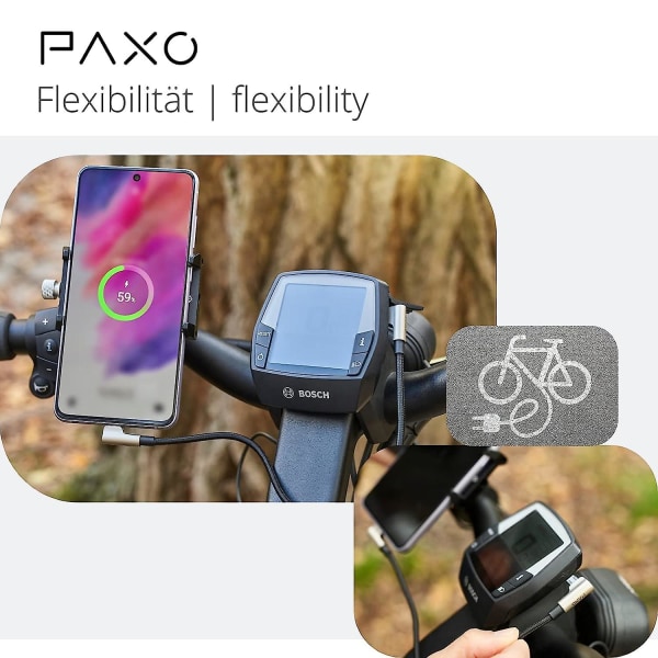 0,3m OTG USB-forbindelseskabel, E-cykel Kiox, Yamaha, Micro USB til USB-C kabel (lader USB-C enheder), 90 graders vinkel stik, data C