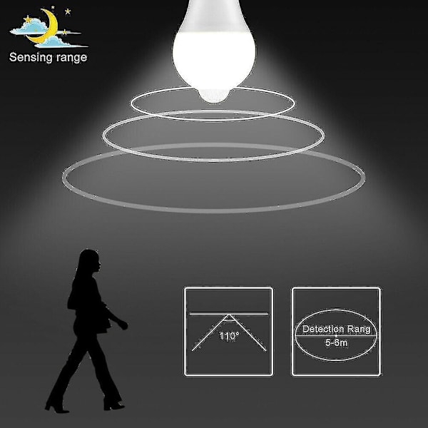 Pir Rörelsesensor B22 Led Lampa Smart Glödlampa Automatisk På/Av Energispar