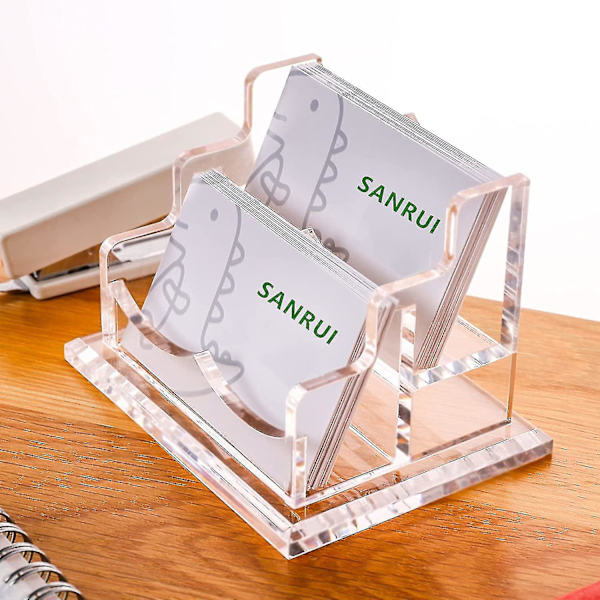 Visitkort Holder Til Skrivebord - Klar Akryl Visitkort Stativ - Flere Visitkort Display Holder Passer Til 2\" X 3.5\" Visitkort
