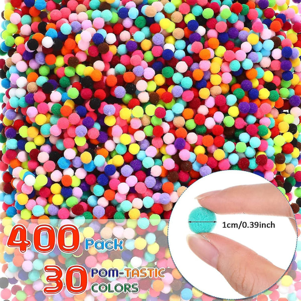 4000 stk 1 Cm Assortert Pom Poms Flerfarget Håndverkspomponger, Mini Pom Poms Baller Bulk Fuzzy Puff Balls For Diy Art Craft Smykker Mak