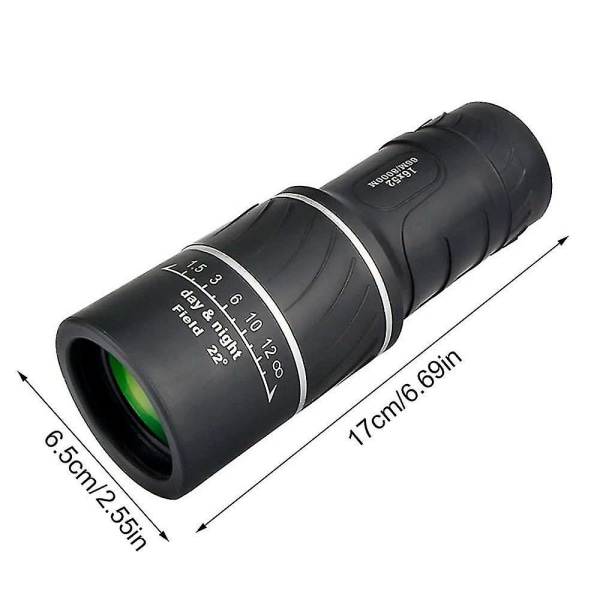 Monokulärt teleskop, 16x52 Hd Fmc Low Light Night Vision Funktion 66m / 8000m Med Bak4 Prism Lins