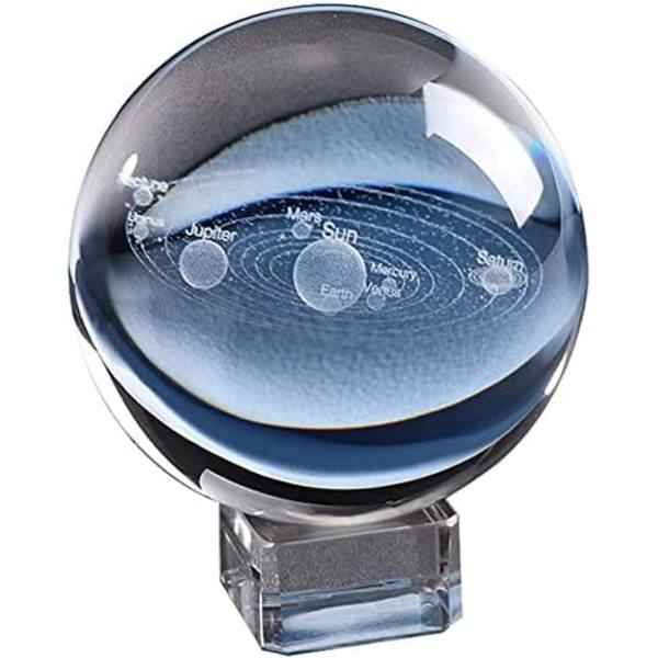 Sol System Galax Kristallkula, Sol System Modell, Feng Shui Glaskula Heminredning, 60mm (60mm Sol System Kristallkula)