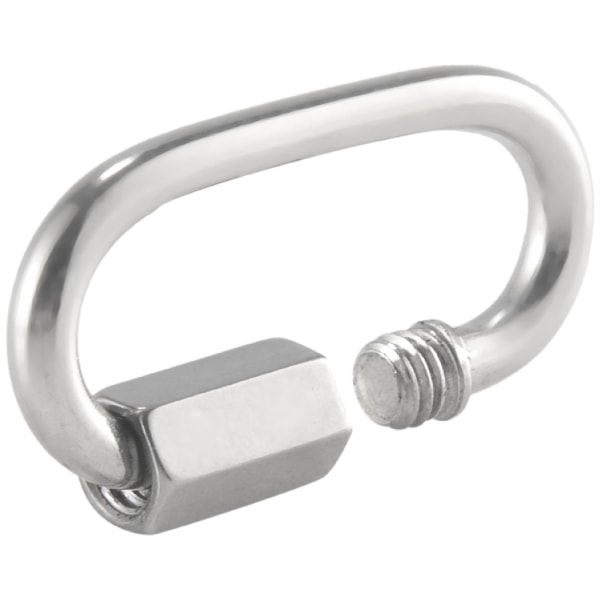 12 stk. Hurtigkobling 4mm Rustfrit Stål Kædeforbindelse, Heavy Duty D-Formet Låsning Ser Ud Til Karabiner