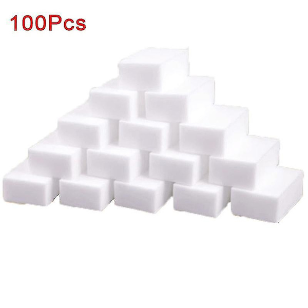 100 st/paket Melaminsvamp Magisk Svamp Suddgummi För Kök Kontor Badrum Melaminsvamp Rengöringssvamp 100x60x15mm