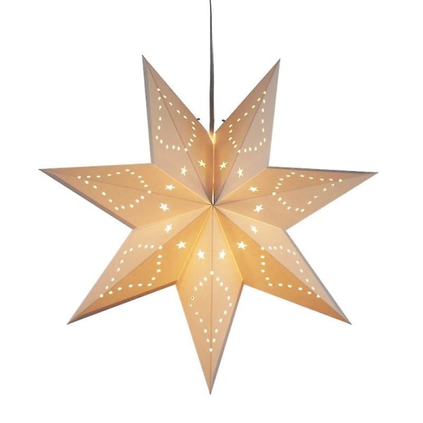 Led papirstjerne belyst til ophængning, pakke med 2 3d julestjerne belyst, 45 cm