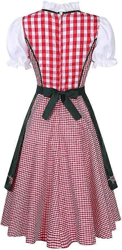 Tysk bayersk traditionel dirndl-kjole til kvinder Oktoberfest ølpige kostume M