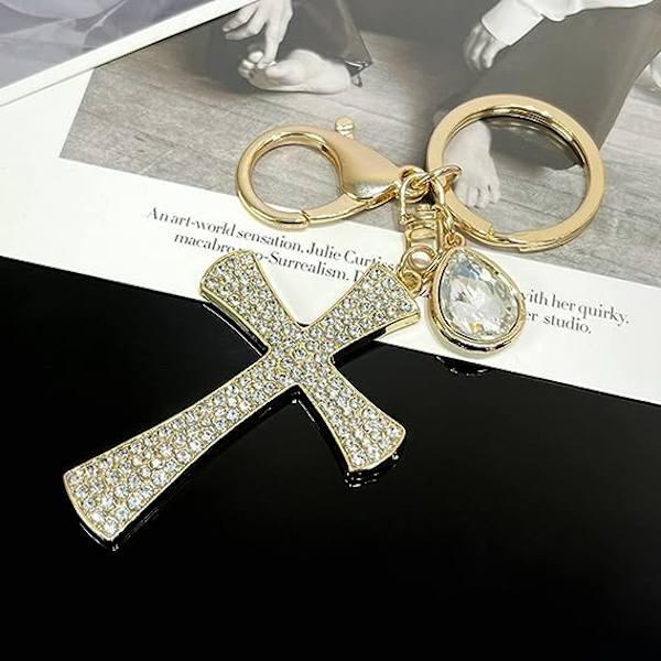 Bling-ristiriipus avaimenperä sydän glitter punottu avaimenperä naisille kultapinnoitettu söpö avaimenperä