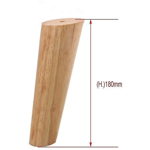 4 stk. Treben for Møbler - Koniske Sofaben - Massivt Tre - 18 cm