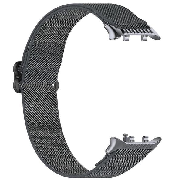 För Huawei Watch D2 Klockarmband Nylon Flätat Elastiskt Skjutlås Spänne Andningsbart Armband Dark Grey