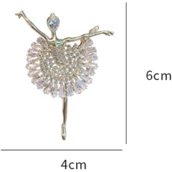 Kvinnors flickor strass ballerina brosch stift, elegant glänsande kristall brosch stift fest gynna födelsedagspresent för dansare