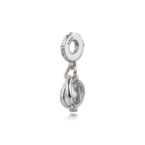 Armbånd Tofarvet vielsesringe perler 925 sterling sølv smykker |charms-