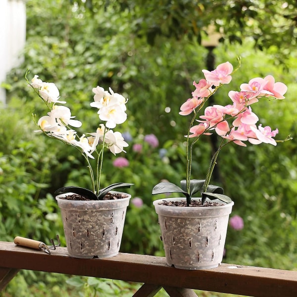 Orkideplantepotter Klare orkidéplantepotter Plastplantepotter utendørs og innendørs bruk 5 tommer 10 pakke