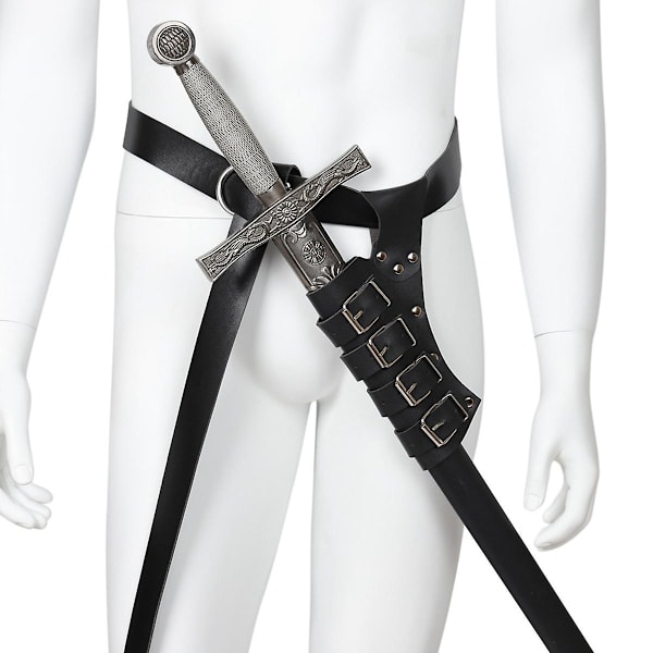 Middelalderlig læder sværd bælte talje skede skabard rapier spænde strop hylster mænd rustning cosplay,bla