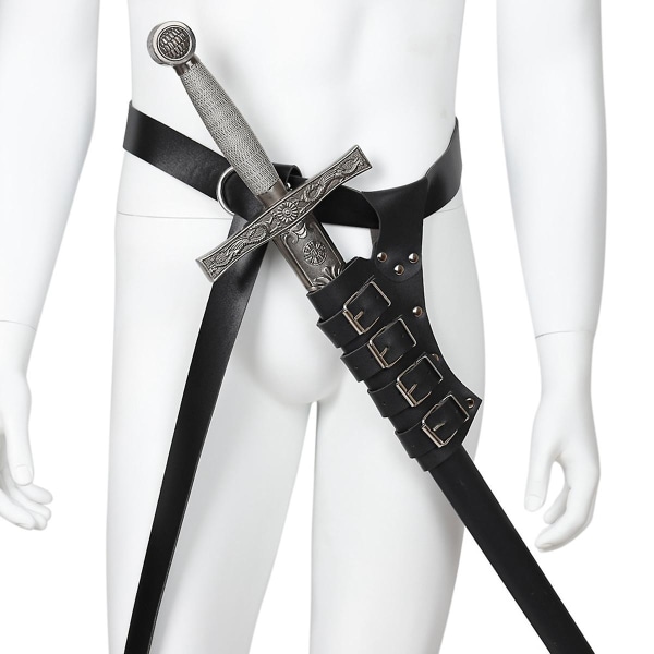 Middelaldersk lær sverdbelte midjeslire slire rapier spenne stropp hylster menn rustning cosplay,bla