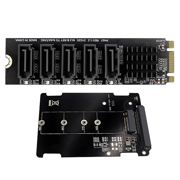 M.2 SATA till SATA 3 5-Port +M.2 NGFF Enstaka Strömförsörjning Bar Board Konvertering till SATA 2.5-Port Sata