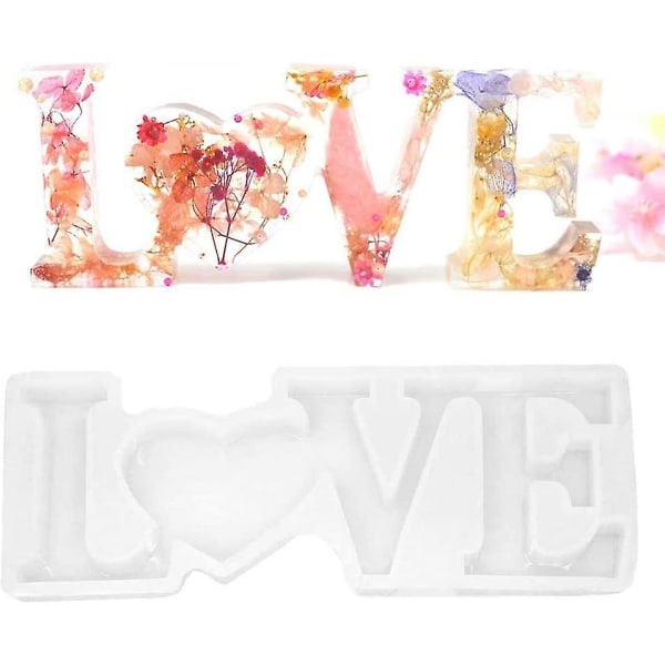 "kjærlighet" støpeform 3d silikonform Krystallform Epoksyharpiksform Gjør-det-selv-håndverk