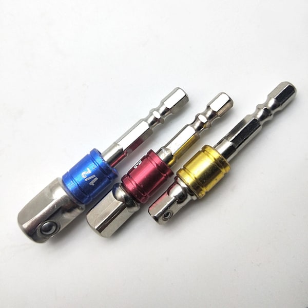 9 kpl/setti Drill Nut Universal Hex Shank Extension Bar Ammattimainen Hylsy Bittisovitin Iskuavaikutteiselle Ruuvimeisselille