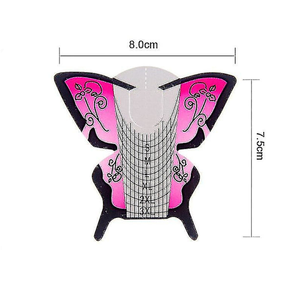 500 stk./rulle Butterfly Nail Forms Negleformer Sticker Negleformer UV Gel Akryl Fransk S073|Negleform