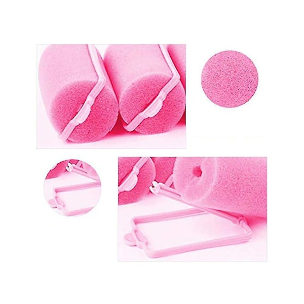 32 st hårrullar i svampgummi, rosa hårrullar, mjuka svamprullar för hårstyling, gör-det-själv-hårrullar