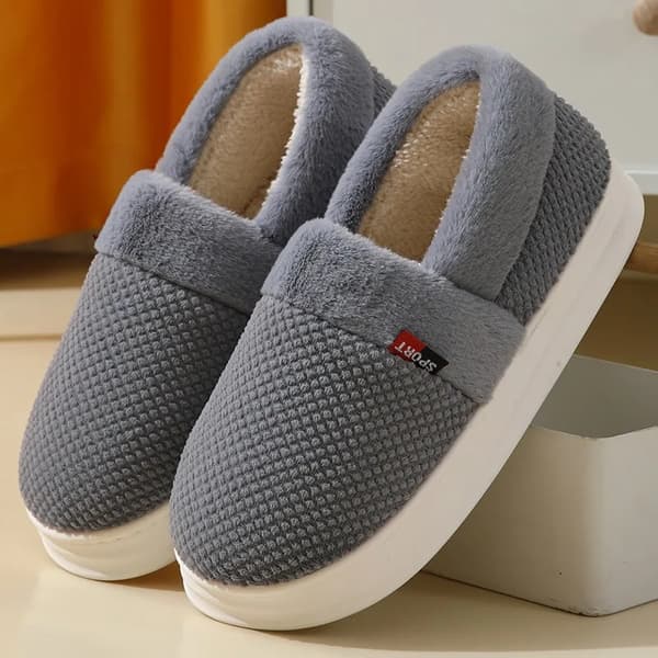 Varma tjocka utomhus bomullspadderade tofflor F 36-37