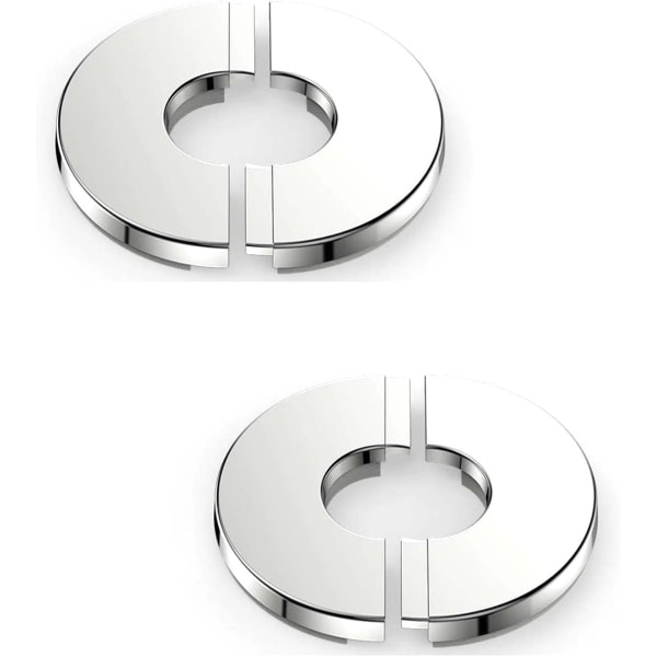 2 stk. Rustfrit Stål Vægflange, Selvklæbende Rund Split Rør Flange, Velegnet til Forskellige Rør, Diameter 1,1 tommer/28 mm (28 mm)