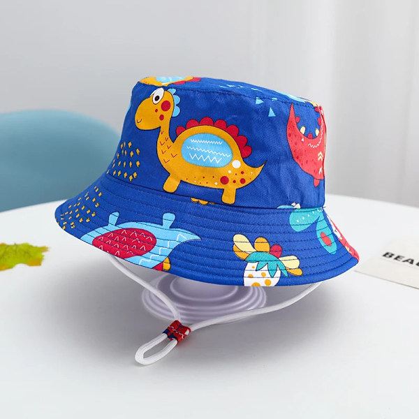 Baby Boys Girls Cartoon Fiskarehatt Sommar Utomhus UV-skydd Bucket Hat 02 tortoise blue 52cm