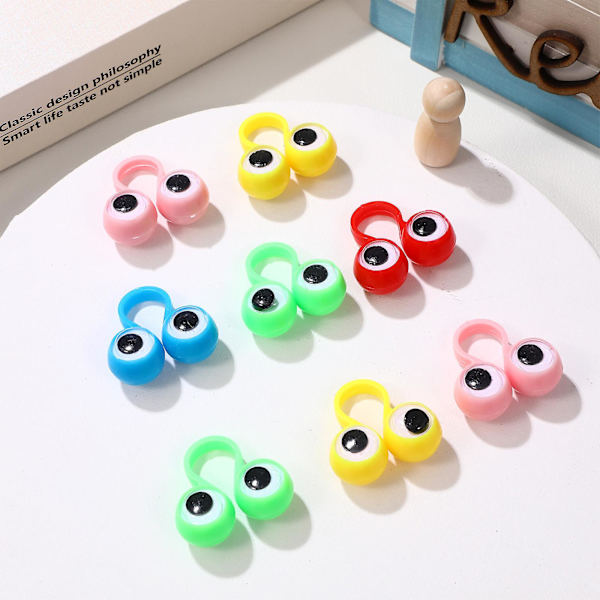 50 st badleksaker Googly Eye Fingerdockor Googly Eye Ringar Ögonbollar Ring Leksak Dockögon Ögon Fingerdockor