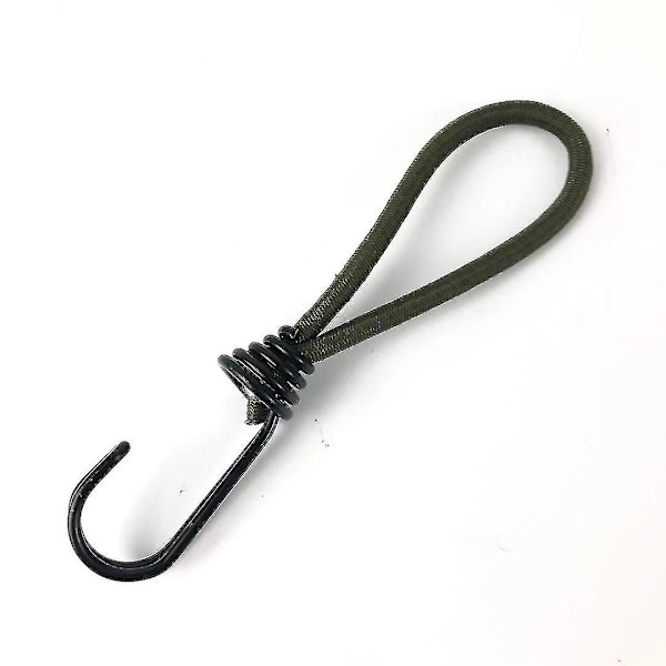 10 st professionella elastiska gummispännare med krok (150 mm) för presenning, armégrön-
