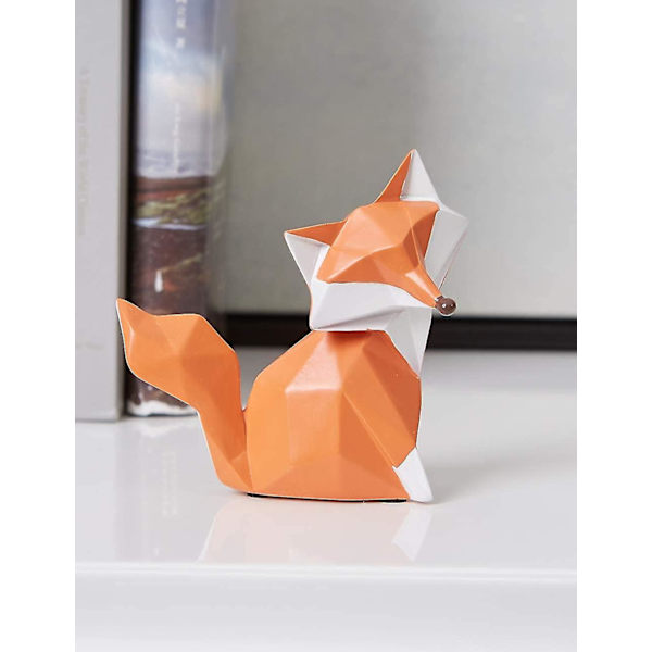 Ræv Figur Dekorativ Figur Ræv Skulptur Kunst Resin Dyr Gave 10cm