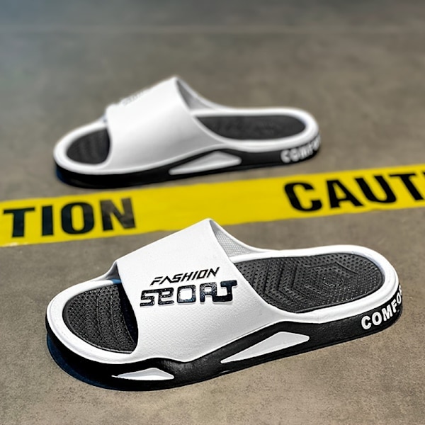 Herr Ultra Mjuka Slides Halkfria Casual Tofflor Öppen Tå Skor Inomhus Utomhus Strand Dusch Azul 40-41