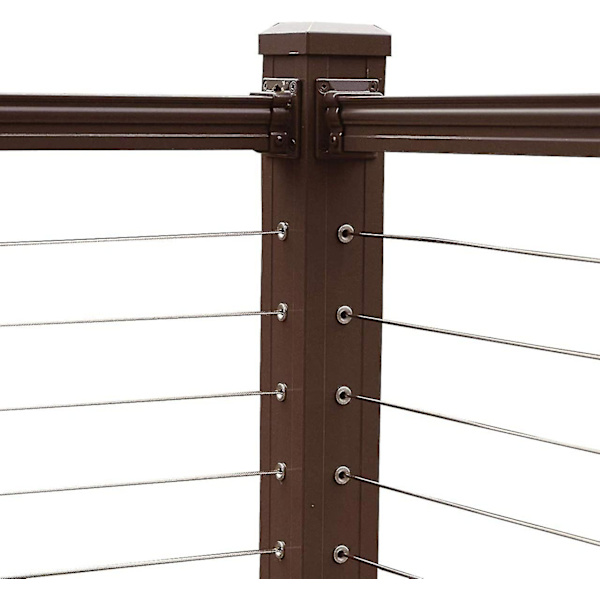 Beskyttende hylsesett i rustfritt stål for kabelrekkverk i tre, DIY Balustrade 20 stk 1/8 tommer