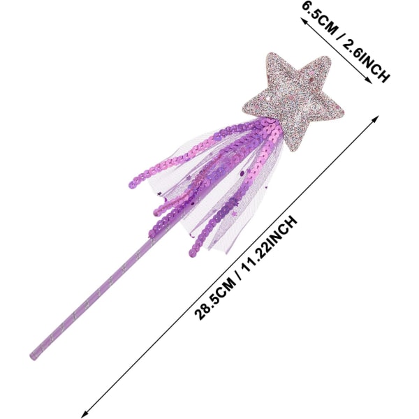 3 stk Fairy tryllestave til børn Glitter Princess tryllestave Star Wand Legetøjsstave til piger Fairy Stick til jul Kostume rekvisitter Fødselsdagsfest Supply Cosplay A